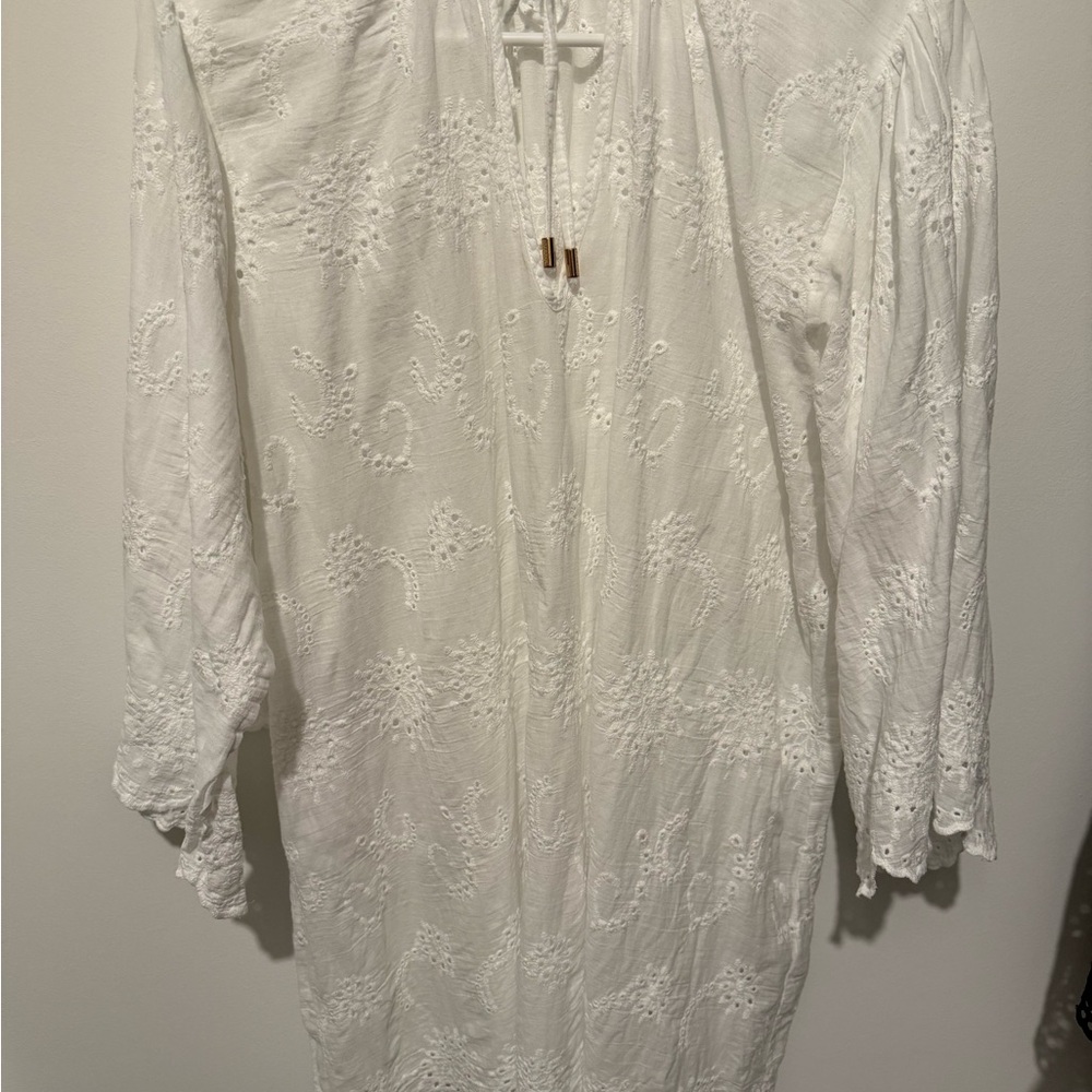 Melissa Odabash White Lace-Up Dress